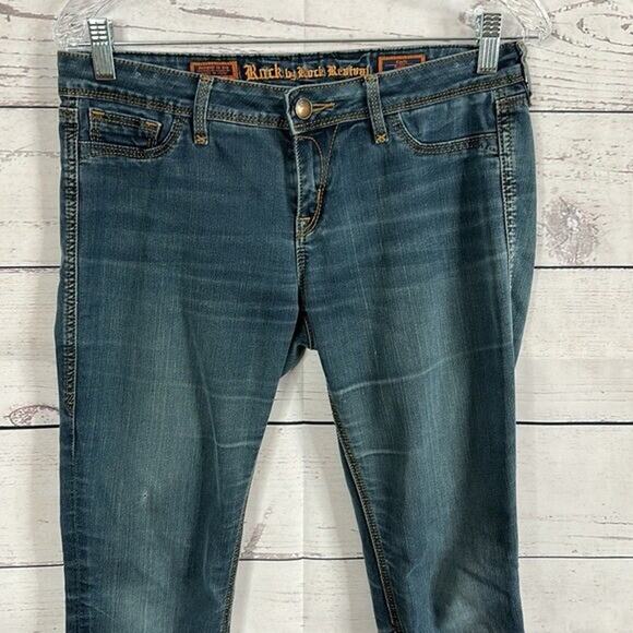 Rock Revival Jeans Womens 28 Blue Carla Legging Stretch Denim Grunge Biker - Picture 2 of 11